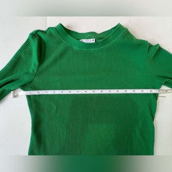 Pre-worn Zara Emerald Green Long Sleeve Top size S - Picture 5 of 5